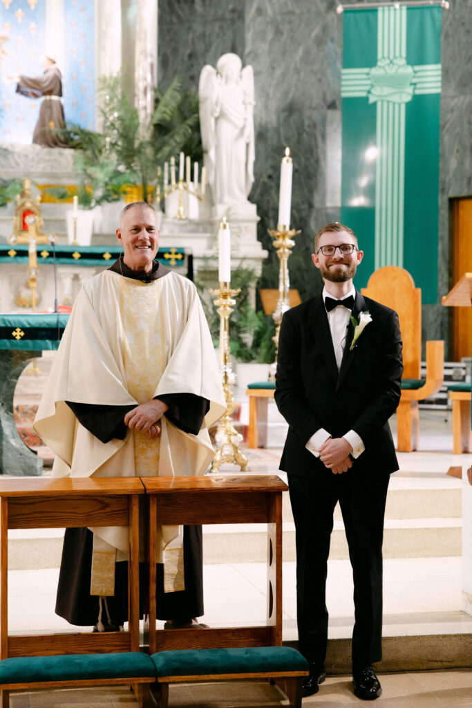 Groom standing at the altar during an intimate SoHo wedding ceremony in New York City