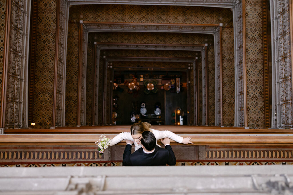 beekman hotel architecture wedding couple portrait nyc elopement before city hall
