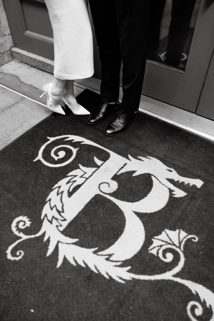 beekman hotel entrance mat detail nyc wedding elopement before city hall